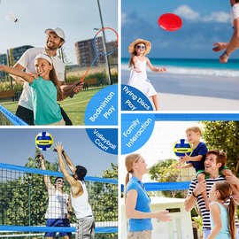 羽排组飞盘羽毛球排套装 沙滩羽排球组合羽毛球排球网架套装