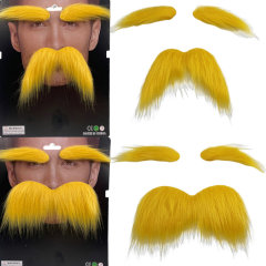お笑い紳士ひげ舞踏会パーティーひげ衣装道具cos黄色ひげ眉妖精ひげ眉