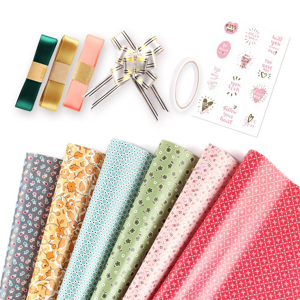 Papel de regalo floral pequeño transfronterizo de Amazon, set de papel de regalo para San Valentín y cumpleaños, papel de regalo creativo DIY image 13