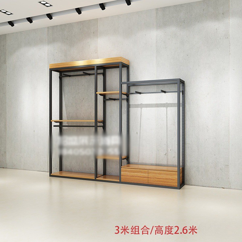 Marca de los hombres estante de piso de pie gabinete de exhibición de combinación centro comercial estante de ropa creativa tienda de ropa soporte de exhibición