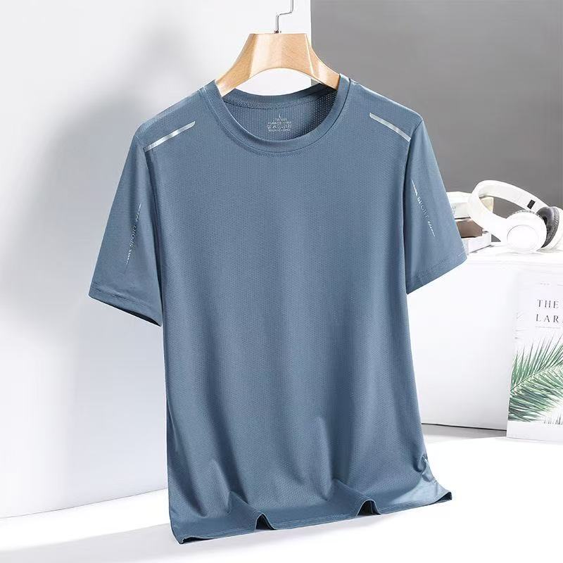 [Horizontal Bar Mesh T] Mist Blue