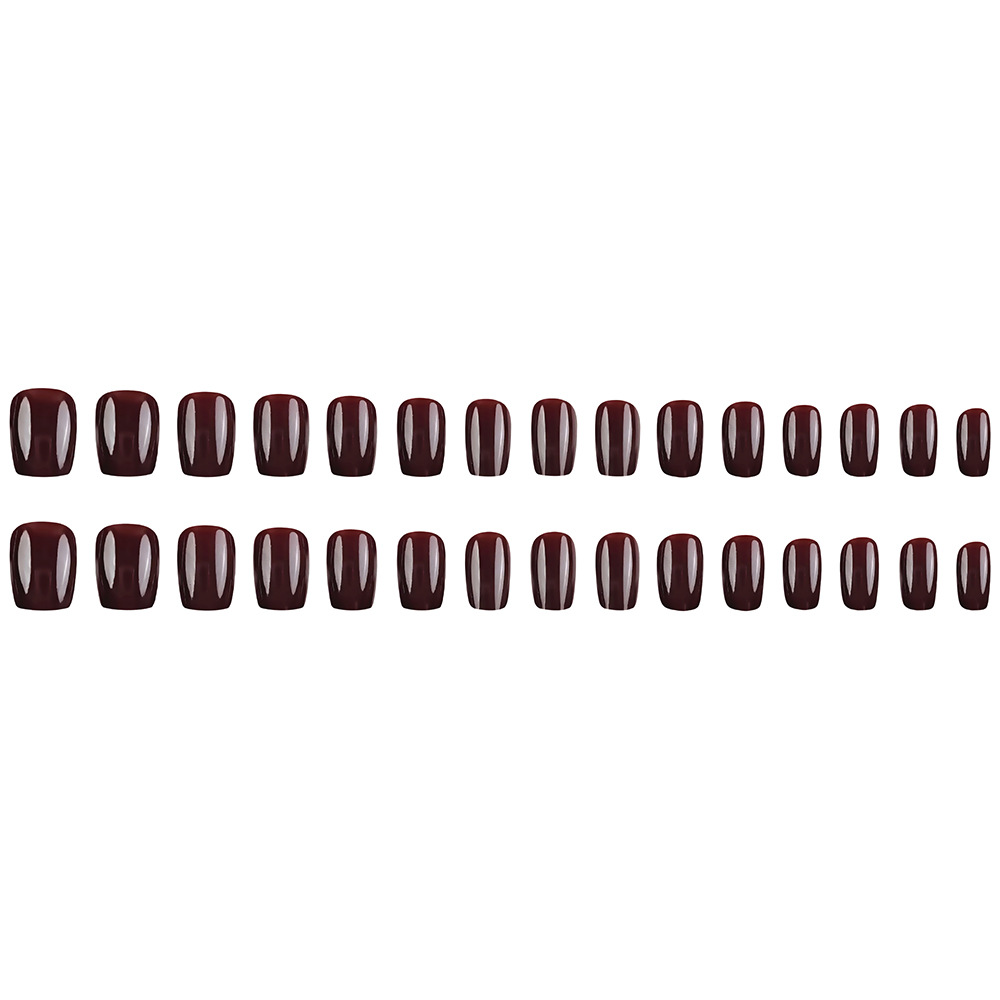 Comercio exterior otoño y invierno temporada de uñas de color sólido atmósfera sensación de vino rojo desgaste uñas falsas venta al por mayor transfronterizas image 6