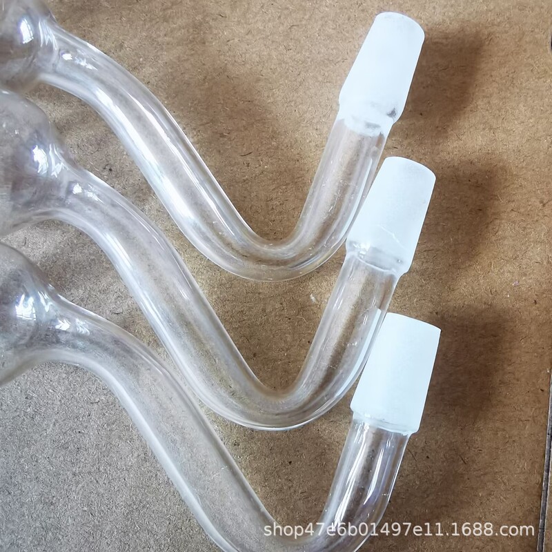 10mm frosted head high borosilicate transparent glass bent straw, cross-border foreign trade, handicrafts, accessories, S-bend