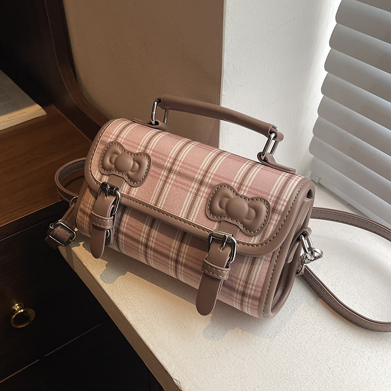 2025 otoño y invierno nuevo estilo británico bolso de mano casual versátil bolso de hombro a rayas bolso de viaje coreano