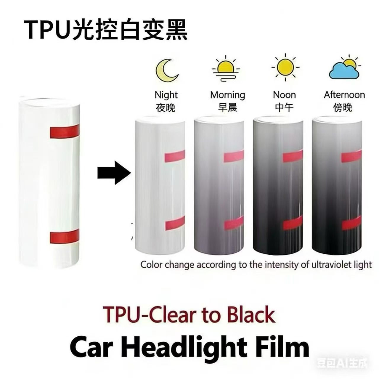 Tpu/Tph Car Headlight Film, Car Color-Changing Light Film, Light-Transmitting Protective Film, Light-Controlled Color-Changing Car Light Film, Factory Direct