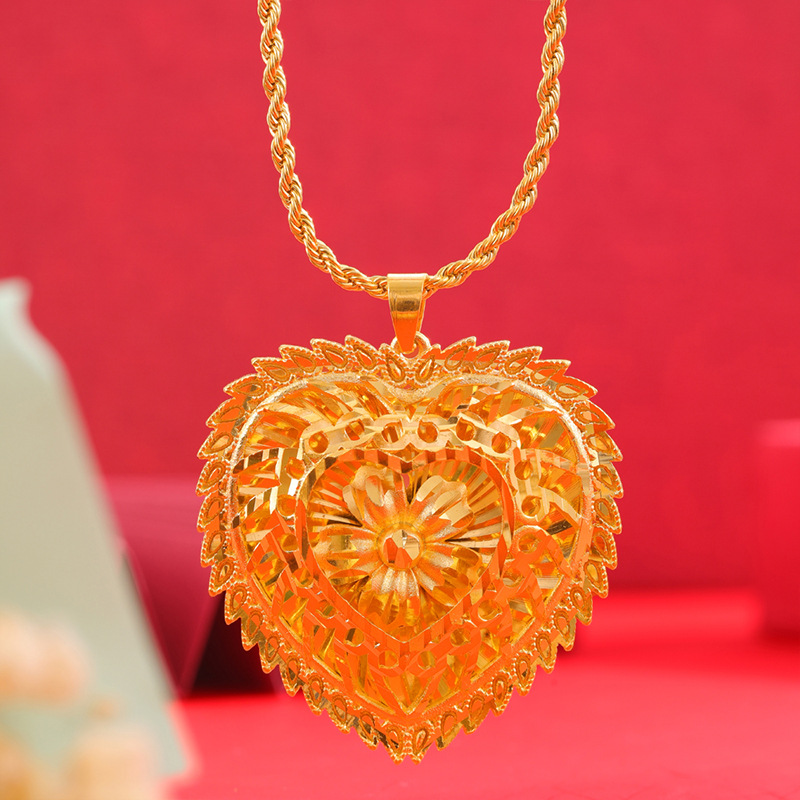 D2069 colgante de corazón de melocotón A (sin cadena)