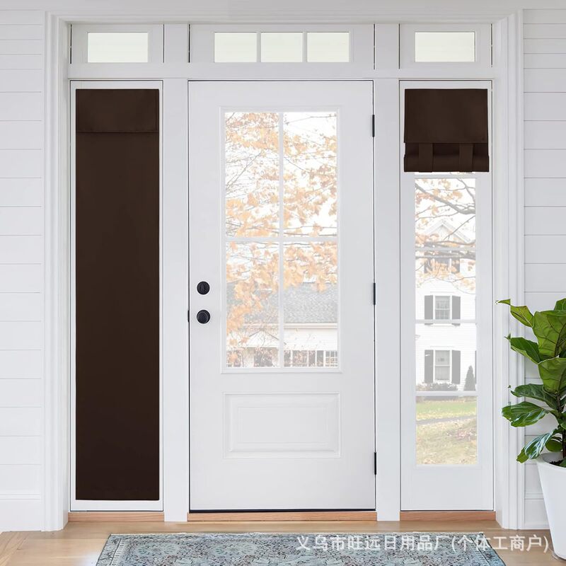 Courtyard Door Glass Door Curtain Blackout Curtain Rodless Adhesive Installation Heat Insulation Sun Protection Privacy Room Curtain