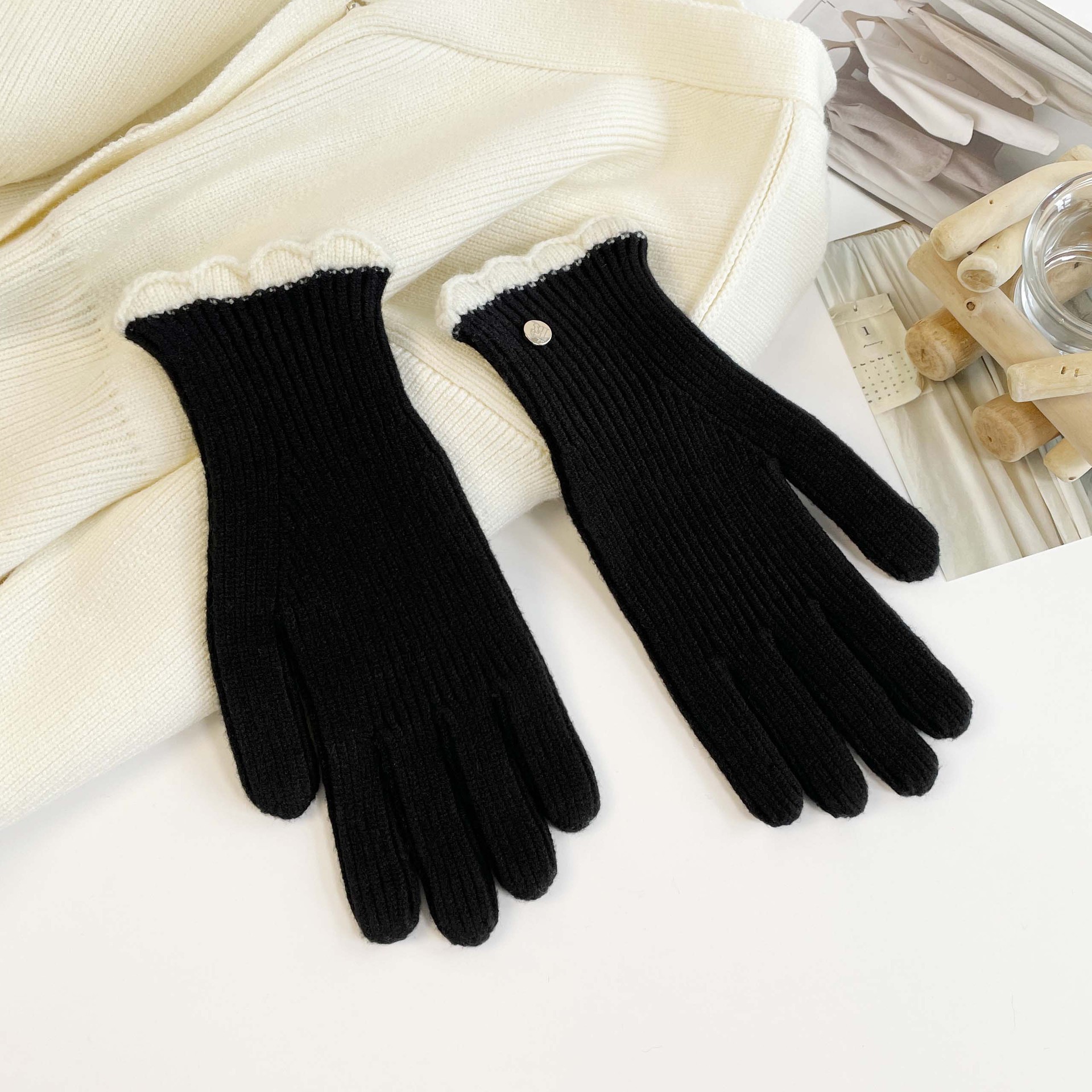 Gestrickte Handschuhe Für Damen Warme Winter-wollhandschuhe_voghion.com