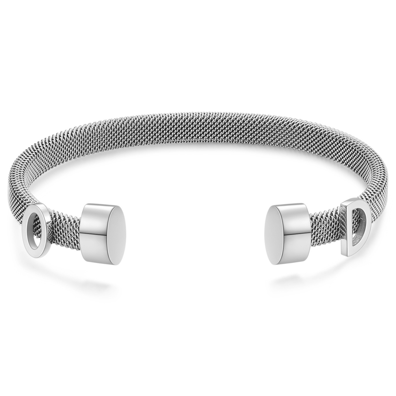 2 pezzi Bracciale con lettera OD con apertura per cavo in filo di acciaio inossidabile femminile elegante e minimalista_voghion.com