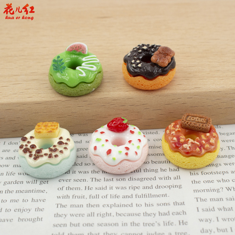 Fruit Cookies, Donuts, Handmade DIY Cream Glue Resin Jewelry Accessories, Hair Accessories, Hairpins, Phone Case Pendants