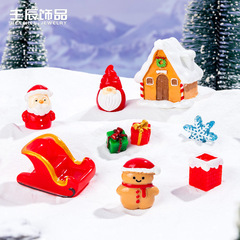 新款圣诞老人可爱雪人微景观 diy树脂工艺装饰品配件圣诞节小摆件