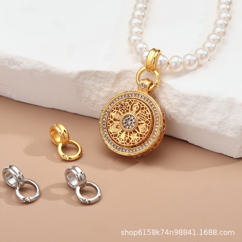 18K Gold Plated Shiny Universal Clasp Pendant Detachable Necklace Pendant Clasp DIY Jewelry Accessories Versatile