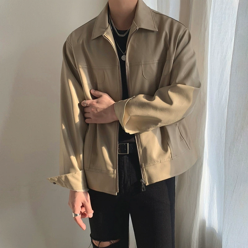 MYQ 2021, новая осенняя кожаная мужская тонкая одежда, Корейская привлекательная Молодежная кожаная куртка, мотоциклетная куртка