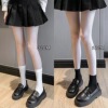 Tide, thin spring summer black colored socks, velvet swan, white tights, mid-length