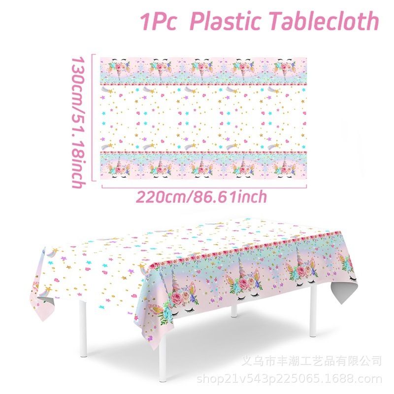 マーメイドユニコーンテーマ誕生日パーティー使い捨てPEテーブルクロスピクニックパーティーテーブル装飾プラスチックテーブルクロス|undefined