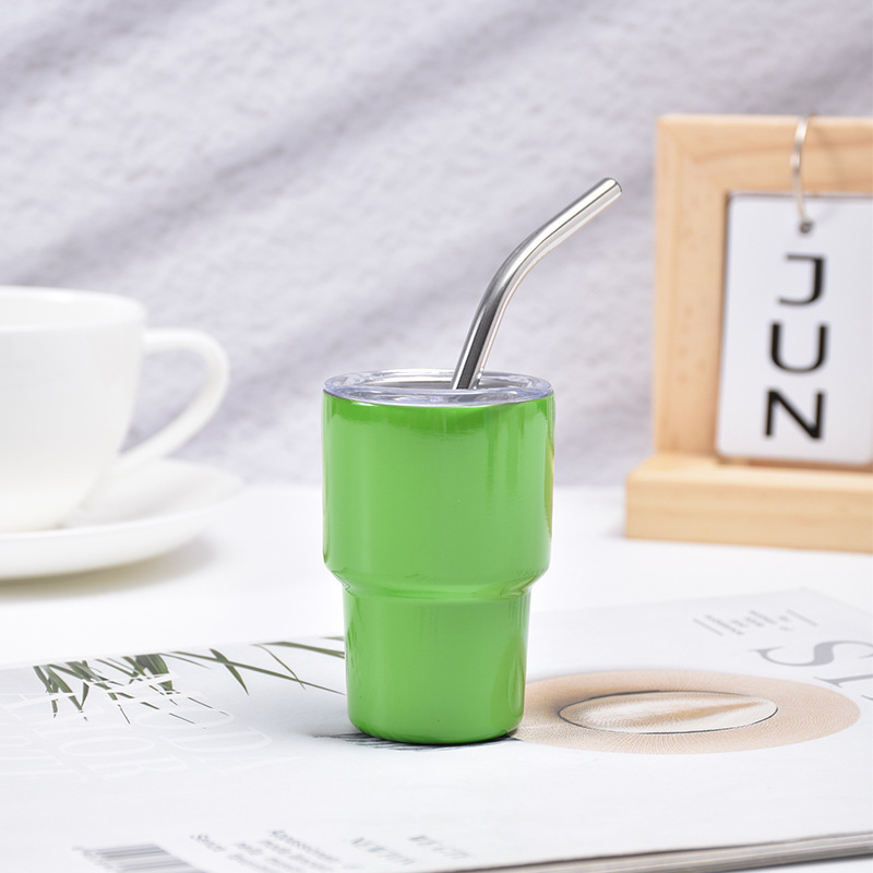 Minimalistischer Edelstahl Isolierbecher Für Wein Mit Trinkhalm_voghion.com