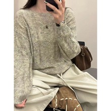 韩系马海毛针织衫女2025春秋季新款时尚洋气上衣宽松显瘦外穿毛衣