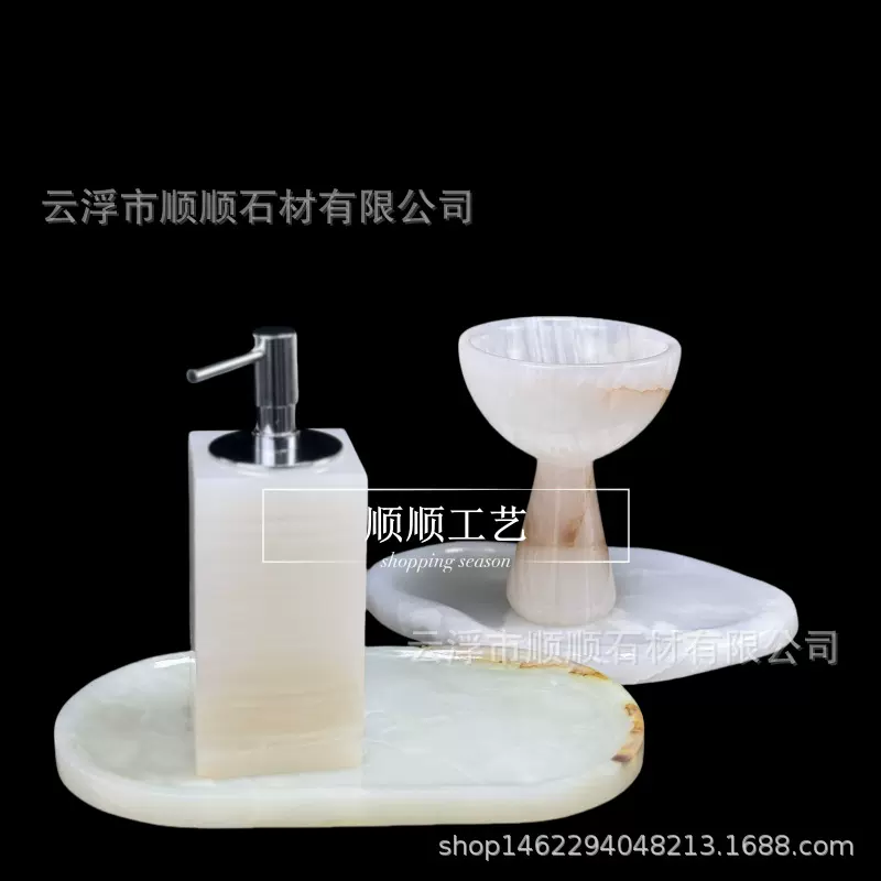 天然玉石大理石蜡烛台杯威士忌杯客厅餐桌卫生间欧式奢华高档