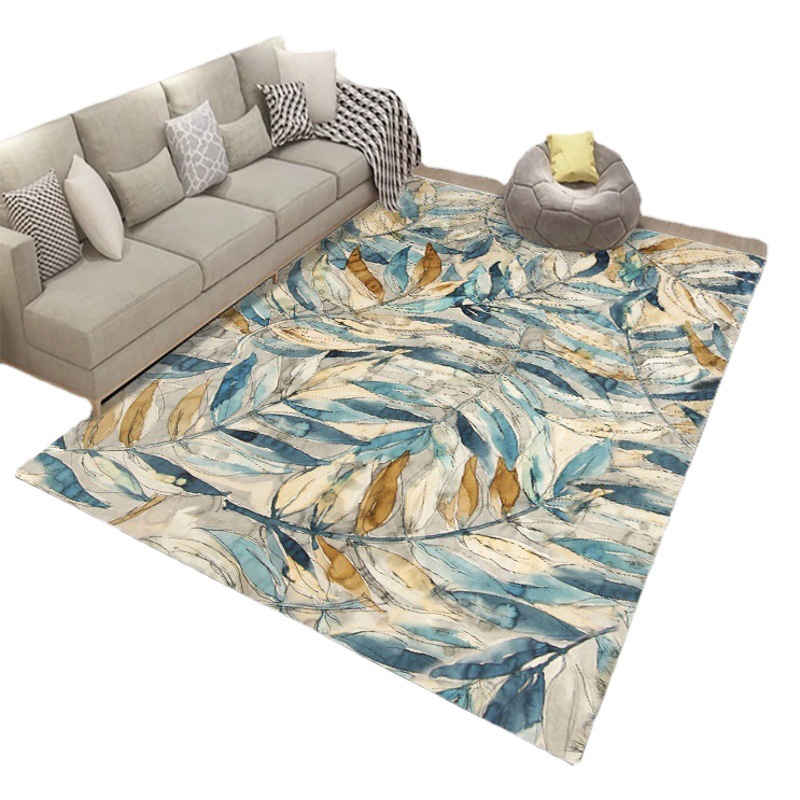 Alfombra nórdica abstracta teñida con tinta para sala de estar, dormitorio y mesita de noche, alfombra de cobertura total, personalizable, lavable a máquina, venta al por mayor transfronteriza.