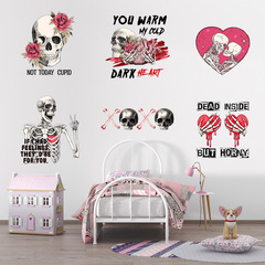 跨境新款情人節花朵骷髏愛心自粘牆貼客廳臥室兒童房裝飾畫KSA-68