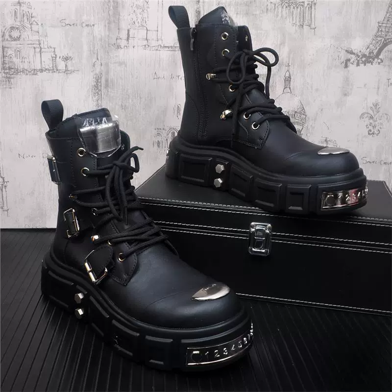 Молодежный тренд мужская личность высокая банда ботинки Martin модные дикие сапоги на открытом воздухе усиленные сапоги с толстой подошвы