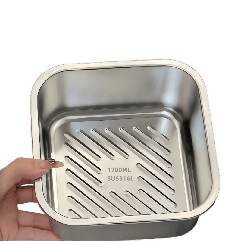 Caja de sellado de acero inoxidable alemana con cubierta de gran capacidad de comida de grado alimenticio portátil caja de almuerzo