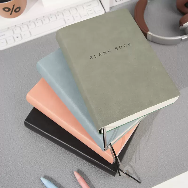 A5加厚空白笔记本PU皮面记事本380张厚本子商务会议记录本印logo