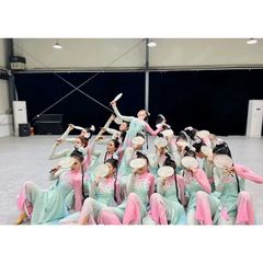 淡いメイクも濃いメイクも似合うダンス衣装、女性用扇子ダンスパフォーマンス衣装、蓮賞古典舞台衣装