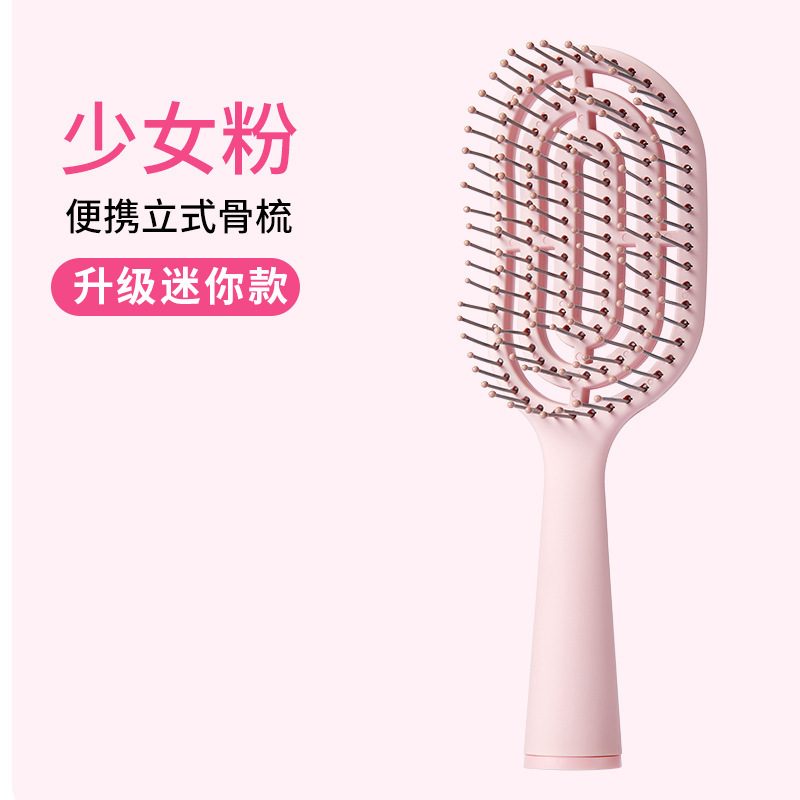 Розовый*гребешок в рубчик*круглая ручка*10 #