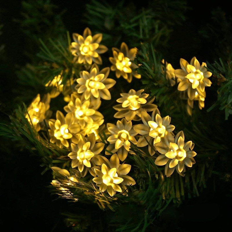Solar LED de doble capa lámpara de loto al aire libre a prueba de lluvia oscuro automático brillante Villa jardín patio Navidad Lámpara decorativa