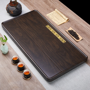 Whole tea tray solid wood home living room rectangular tray new style imitation Ebony log simple kung fu tea table Tea Sea