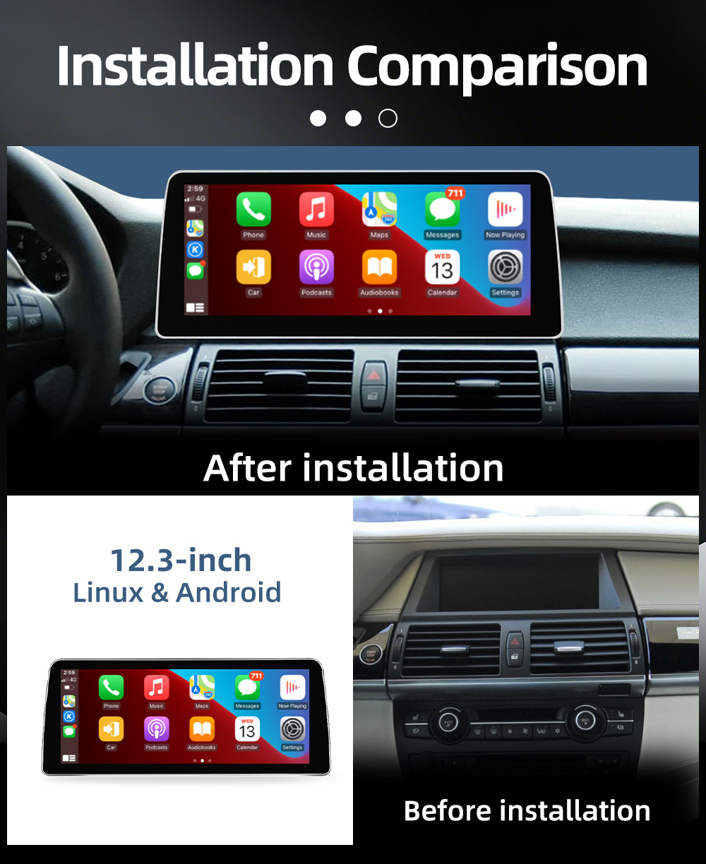 Suitable for Bmw X5 E70 X6 E71 E72 Ccc Cic Smart Central Control Large-Screen Car Navigation Radio