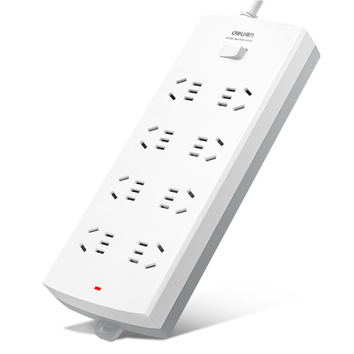 Deli 3996S extension cord socket 8 sets 1.8 meters plug strip switch power supply strip strip white