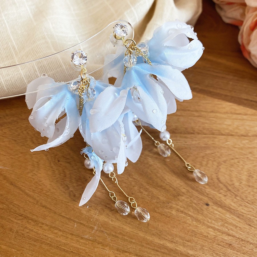 Super encantador ~ aretes de cuentas de flores retro franceses flores multicapa de bordas nichos frescos y dulces