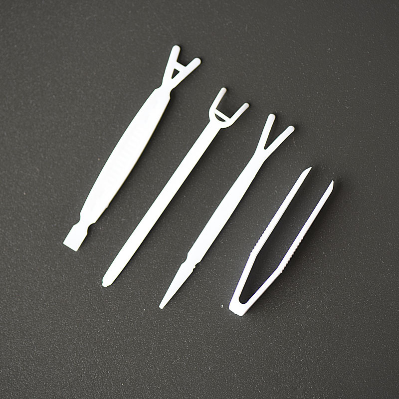 Tweezers Y-Shaped White Plastic Auxiliary Tool for False Eyelashes, Beauty Makeup Double Eyelid Sticker Applicator, Eye Tail Applicator
