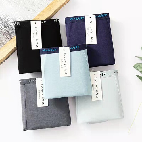 Muji Same Style Men's Underwear Modal Cotton Boxer Briefs Men's Thin Breathable Underwear Men's Box