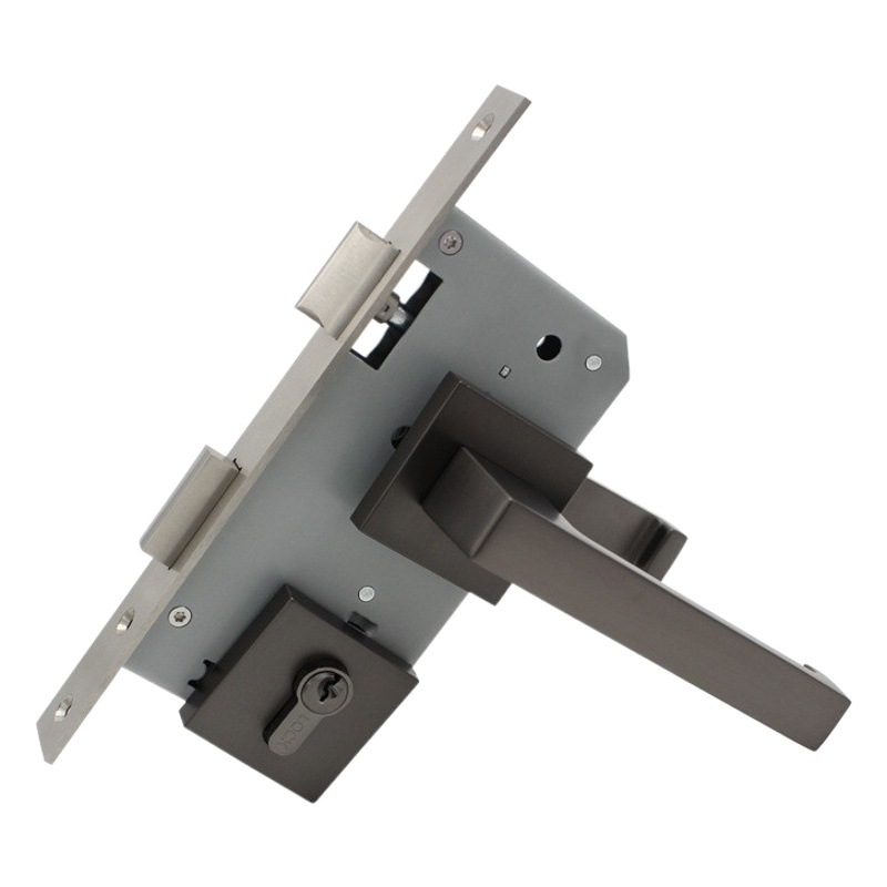 Puerta gris cerradura de la puerta del dormitorio cerradura interior cerradura magnética puerta de madera maciza mudo dividida puerta de madera cerradura hogar