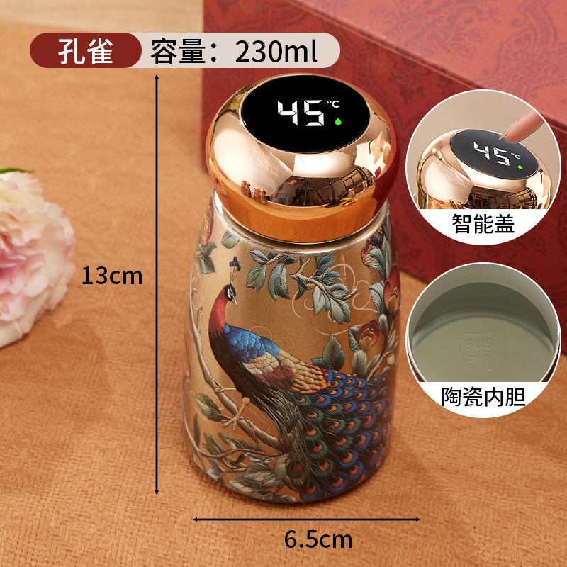 国潮小巧迷你口袋杯子316保温杯高颜值蘑菇头智能显温便携随手杯|undefined