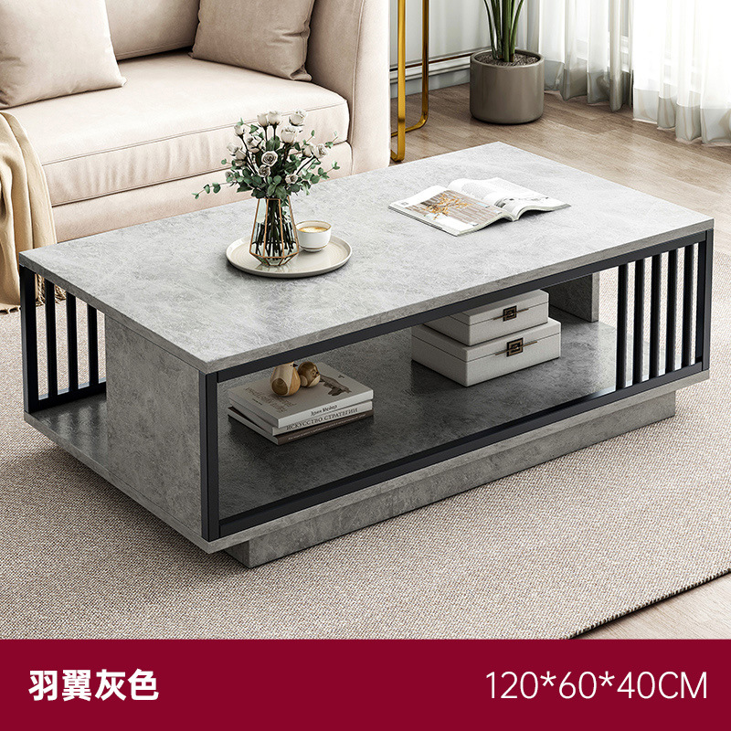 Mesa de té sala de estar doméstica 2025 nueva mesa de tabla de roca de estilo minimalista italiano simple mesa de té sofá de oficina