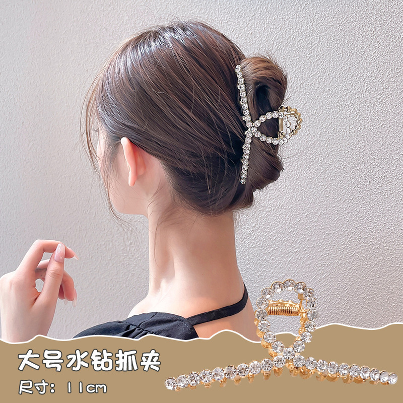 Horquilla de temperamento elegante francés, pinza de tiburón de acrílico para mujer, pinza de agarre grande, accesorios para el cabello, horquilla de sensación de alta calidad al por mayor