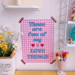 韓國ins小紅書網紅同款格子海報 少女心簡約清新臥室出租屋裝飾畫