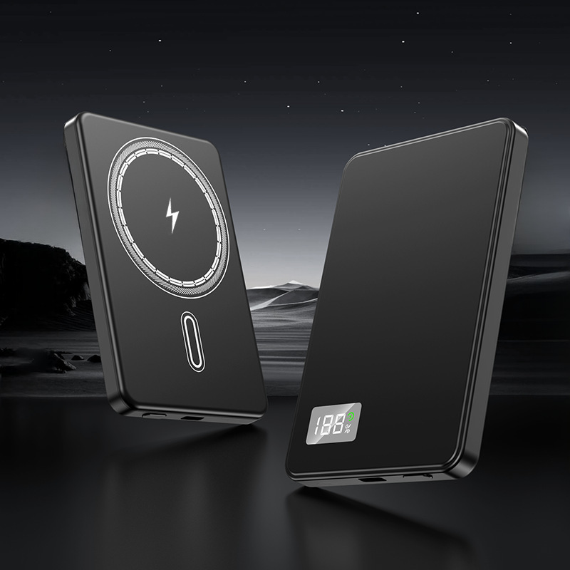 Nueva tarjeta adhesiva banco de energía móvil portátil magsafe carga rápida banco de energía inalámbrico de succión magnética ultrafina 10000mAh