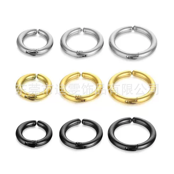 Cross-border stainless steel minimalist ear clip for men, non-pierced round earrings, ear bone clip, gold accessory, high-end and versatile