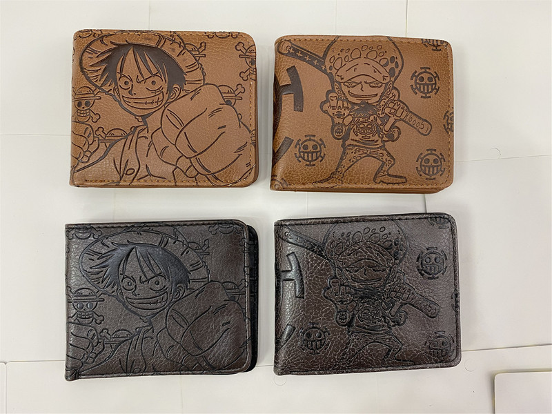 One Piece Wallet Men's and Women's Short Style Student Youth Japanese Luffy Solon Embossed Cartoon Coin Purse Leather Wallet