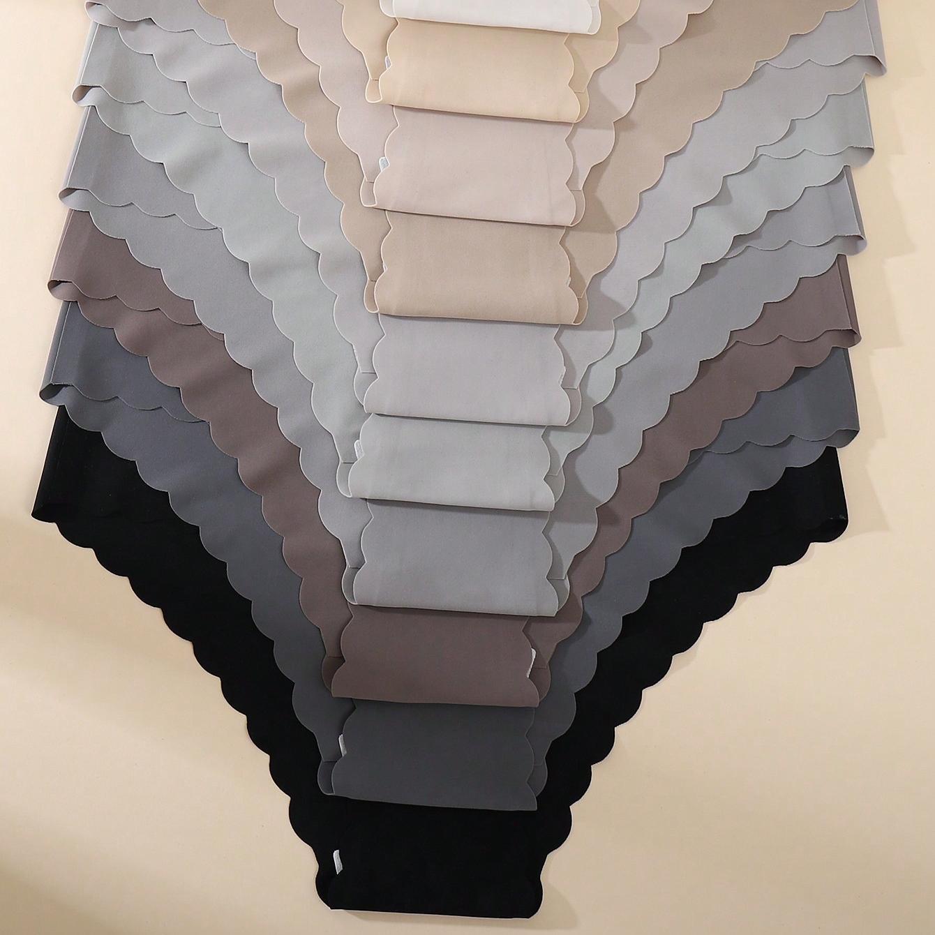 Paquete de 12 - Bragas de bikini sin costuras para mujer, estilo europeo y americano, con bordes ondulados transpirables, bragas triangulares sexys.