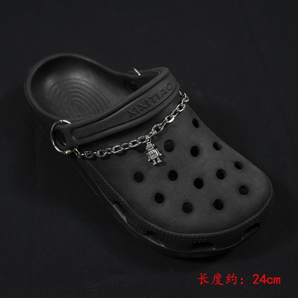 Zapatos, calzado deportivo, accesorios, punk, viento oscuro, zapatos con agujeros, hebilla, uñas de sauce, espinas, cadena de zapatos de metal hip-hop europea y americana