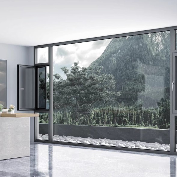 Cross-Border Aluminum Alloy Casement Windows, Custom-Made Windows, Cold-Proof and Sun-Proof, Thermal Break Aluminum Doors and Windows, Glass Soundproofing, Double-Glazed Windows