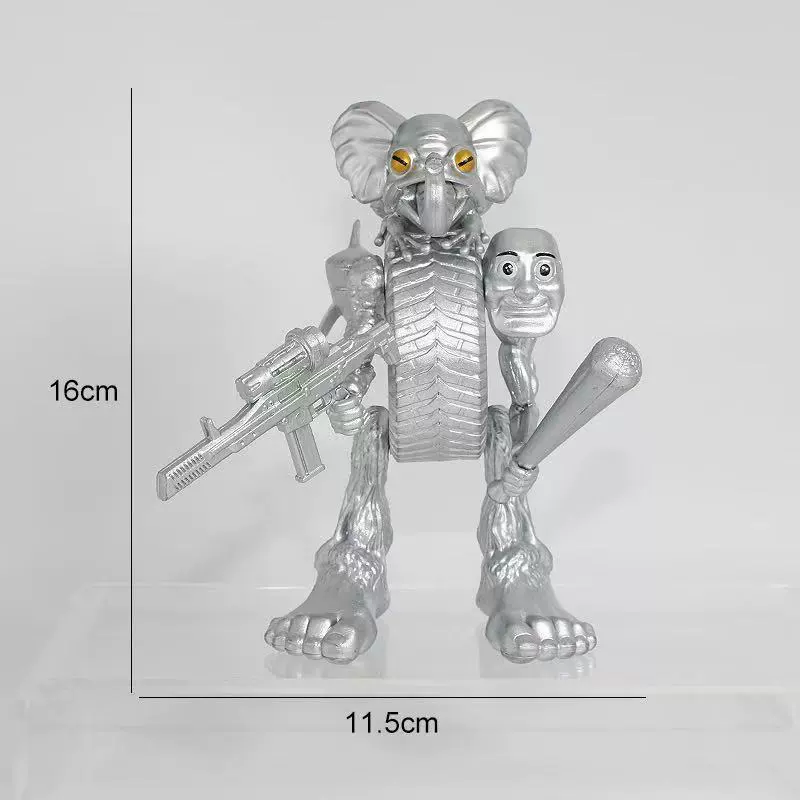 Золотая версия фигурки монстра иностранного AI Shan Hai Jing, монстр-слияние версии палка-человек Tongtong акуломатик