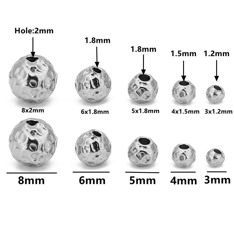 10 PCS/Package Quantity 304 Stainless Steel Material Solid Color Pattern 10 PCS/Package 304 Stainless Steel Solid Color Jewelry Accessories Beads