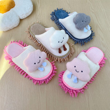 厨房静音拖地拖鞋可拆洗室内地板扫地清洁儿童家居懒人擦地神器冬